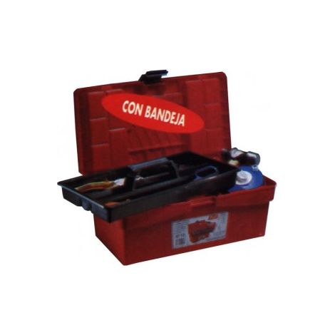 Tayg Werkzeugkiste 14,4 Liter, mittelgroße Werkzeugbox mit herausnehmbarer Einsatzschale, Kunststoffverschluss und klappbarem Griff, blau grau 40 x 21,7 x 16,6 cm