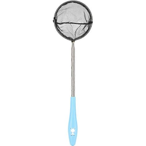 Épuisette d'aquarium en acier inoxydable à mailles fines avec filet rétractable pour poissons et crevettes et long manche (forme ronde) (1/4)