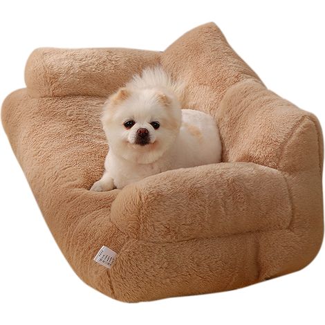 Sofá universal para gatos, caseta para perros, cesta para mascotas, alfombra para gatos, accesorios para gatos, marrón claro M (1/5)