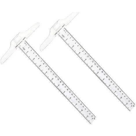 Stück transparente, doppelseitige Kunststoff-T-Lineale, ideal zum Zeichnen, für allgemeine Layoutarbeiten, Büroarbeiten, Skizzieren und Messen, 30 cm (1/5)
