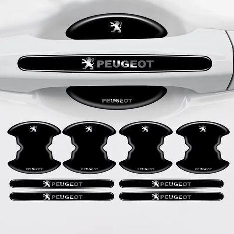 (8 pièces) Bande anti-collision pour poignées de porte de voiture, protection adhésive pour poignées de porte, compatible avec Peugeot 206, 307, 308, 3008, 207, 208, 408, 508 et 2008-5