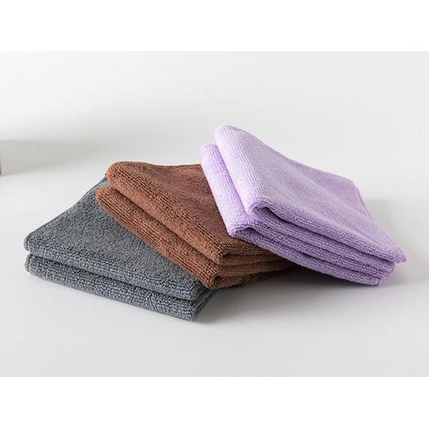 10 PCS Chiffons en Microfibre Doux, Antipoussière, Fenêtre, Nettoyage, Ménage, Chiffon, Lavable (Violet Clair) - 40x30 cm MNS