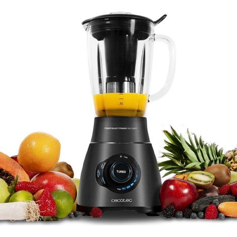 Cecotec – Mixeur-blender 1800W – Lame en titane noir – Vitesse 22000 tr/min – Bol en verre 1,8L résistant aux chocs – 9 vitesses + fonction Turbo
