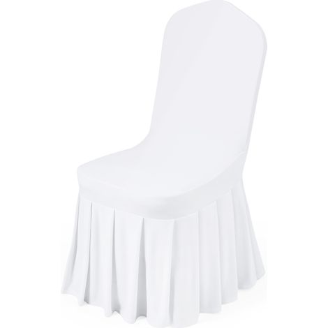 VEVOR Housse de Chaise Extensible 30PCs Blanches, Couverture Protecteur de Chaise en Polyester et Elasthanne, pour Mariage, Salle a Manger et Banquet, Convient aux Sieges Jusqua 51x45x95 cm (1/5)