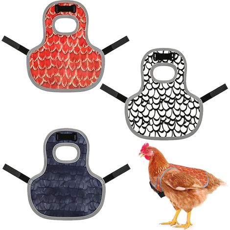 Pcs Chicken Saddle, Chicken Saddle Apron with Straps, Safety Vest for Chickens, Back and Side Protection, Poultry Feather Protection Accessories (1/5)