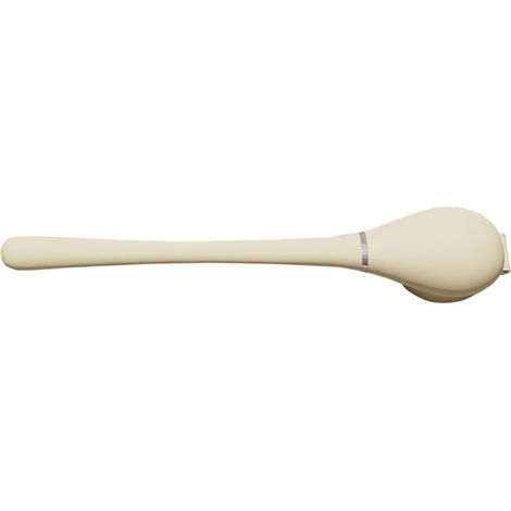 Brosse de toilette en silicone blanc crème, innovante, légère et luxueuse, avec ouverture et fermeture automatiques pour un nettoyage en profondeur. (1/5)
