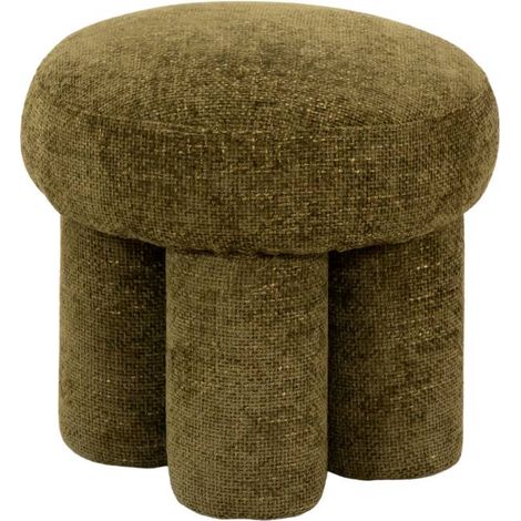 Petit tabouret en tissu kaki Toby