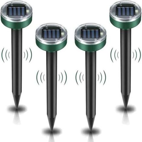Répulsif Anti Taupes 4 pcs,Ultrasons Solaire Répulsif Serpent Souris Chasse Piege Taupe,Repulsif Souris,Lutte Contre Taupes (1/4)