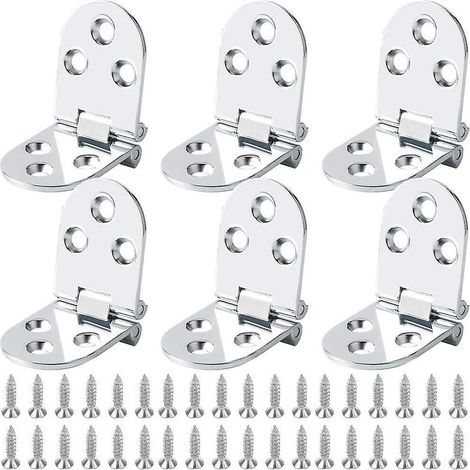 6 Charnires De Porte D'armoire Pliantes Plates Table De Table De Machine  Coudre Charnire Pliable En Alliage De Zinc Charnire Suprieure Rabattable (1/4)