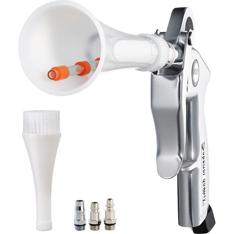 Mophorn Pistolet de Nettoyage Auto à Air Haute Pression 6-9,2 bars avec 2 Buses, Tuyau Rotatif en Caoutchouc, pour Enlever Saleté et Poussière, Compatible avec Compresseur d'Air 1/4 NPT Non Inclus (1/5)