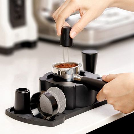 Color: Black Material: Silicone Coffee machine accessories: Silicone handle for coffee dispenser (1/5)