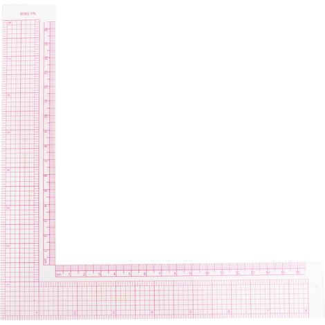 Règle de couture en forme de L en plastique, outil professionnel de mesure pour tailleur et artisanat (5808) (1/5)