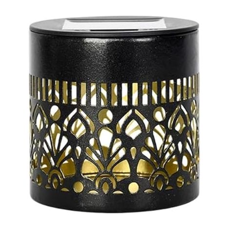 Lampes murales décoratives solaires en métal à énergie solaire pour terrasse, escalier, clture, jardin, terrasse, cour, décoration de jardin (lumière colorée) [Classe énergétique A] (1/5)