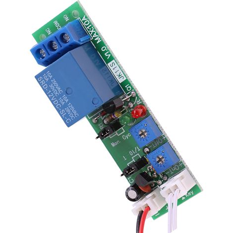 Einstellbares Zykluszeitverzögerungs-Ein/Aus-Schalterrelaismodul (DC12V,0-120min) (1/5)