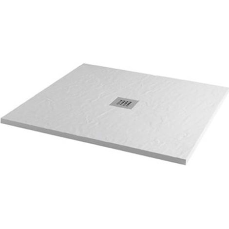 MX Minerals Ice White Slate Effect Square Shower Tray 900mm x 900mm (1/3)