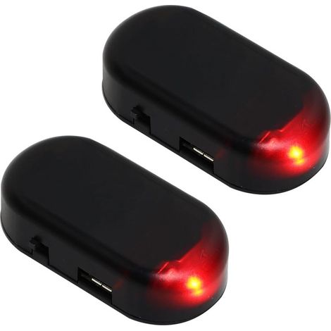 2pcs L'alarme Solaire de Voiture, L'alarme Solaire De Alarme Voiture Anti vandalisme Clignotement Nocturne (1/5)