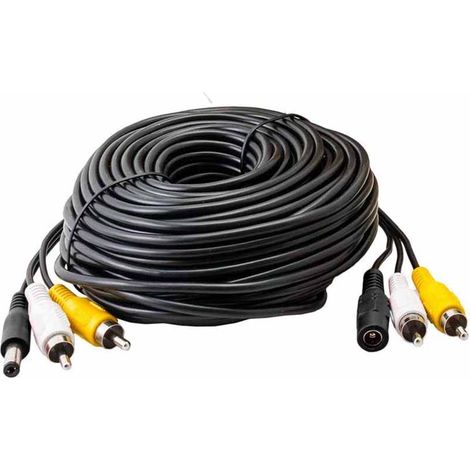 20 Metre 3 Way Power Audio Video RCA CCTV Camera Cable RCA Connectors