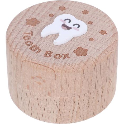 Boîte de rangement en bois pour dents de lait, boîte féerique sculptée en 3D, support en bois pour dents de lait, boîte de rangement pour dents de lait tombées, pour la chambre d'enfant, pour les dent (1/5)