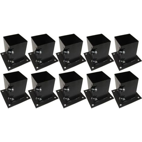 x10 3" Bolt Down Bolt Grip Fence Supports - 75MM Post Timber Holder Like Metpost (1/5)