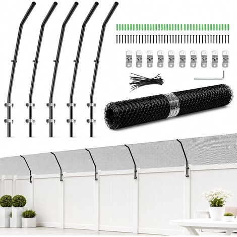 Kit de 10mx65cm Filet Balcon pour Chat et 5 Clôture Télescopiques de 84cm (1/5)