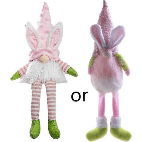 Gesichtsloser Gnom-Osterhase für Zwergenpuppen-Dekoration mit LED-Licht, Plüschhasen-Spielzeug, Frühlingsgeschenk für Kinder, Heim- und Partydekoration.