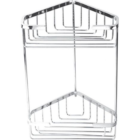 Porta spugna angoliera due ripiani in Ottone Cromato accessorio bagno''BB-107D''