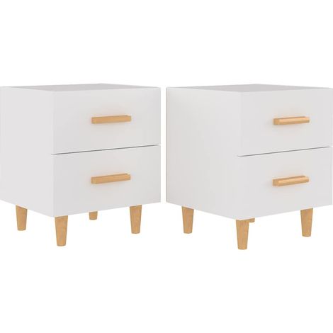 vidaXL Mesitas de noche 2 unidades color blanco 40x35x47,5 cm (1/2)