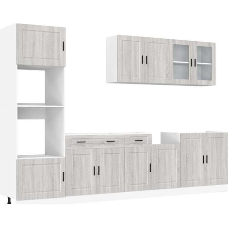 Maison Exclusive - Set Mobili da Cucina 7 pz Kalmar Grigio Sonoma in Truciolato
