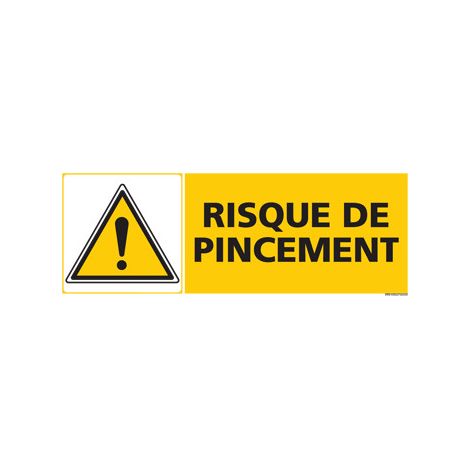 Panneau RISQUE DE PINCEMENT (C0464) - Adhésif - 210 x 75 mm