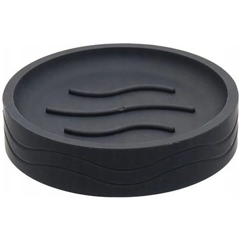 Seifenschale 11 x 2,5 cm rund schwarz