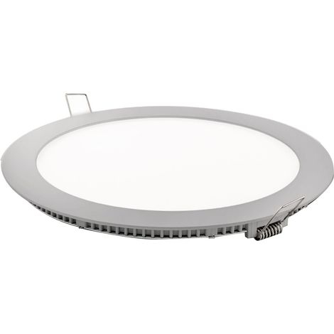 Flaches, rundes LED-Downlight, mattsilberfarben, 18 W, kalt