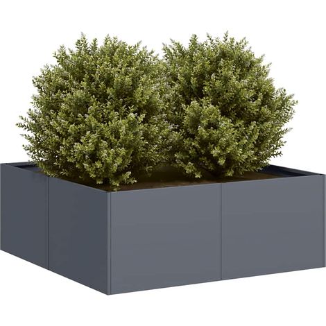 Pflanzkübel Anthrazit 80x80x30 cm Stahl