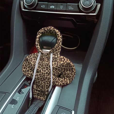 Amazons neue Autoschalthebelabdeckung, Leopardenmuster-Hoodie, Autoschalthebeldekoration, Autozubehör (1/4)