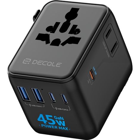 Adaptateur Prise Universelle avec 3 USB-C 45W (1/5)