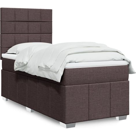 Boxspringbett mit Matratze Dunkelbraun 100x200 cm Stoff vidaXL (1/5)