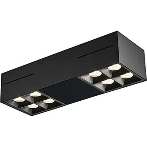 Plafonnier noir encastré LED Downlight sans ouverture Spot d'éclairage intérieur 8 5w Luminaire monté en surface carré (1/5)