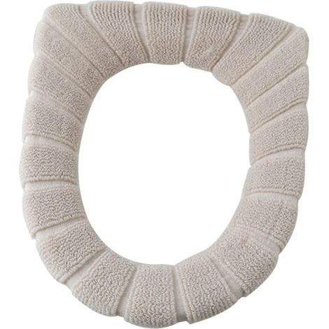 Housse De Siège WC Extensible - 1 Pièce - Polyester Doux Et Chaud - Confort Hiver - Pour Sièges Ronds (1/5)