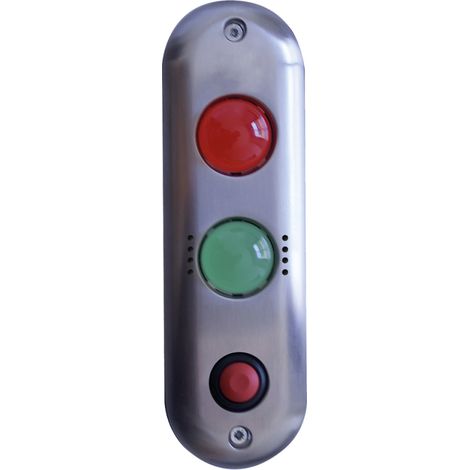 Platine d'appel et de signalisation R/V Buzzer 12/24V AC/DC IP 54 Bouton NO