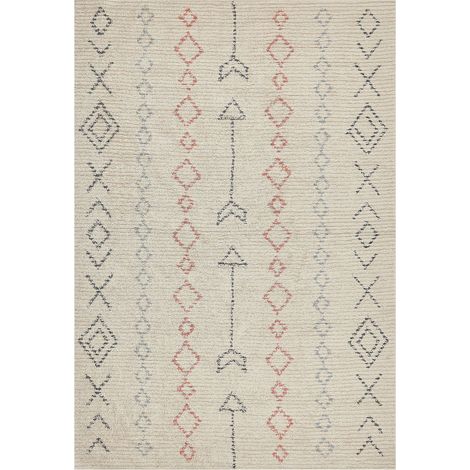 Teppich DISPUR Beige 140 x 200 cm Baumwolle