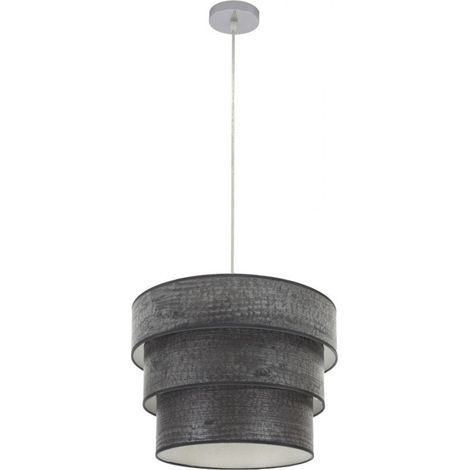 Ciondolo Triple Smile 1xe27 Cromo/Legno Nero Regx40x40 Cm (1/4)