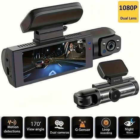 1440P+1080P Dashcam Voiture, 150°grand angle 2 Camera Embarquée, LCD IPS 3.16'" écran, 24h.Mode Parking (1/5)