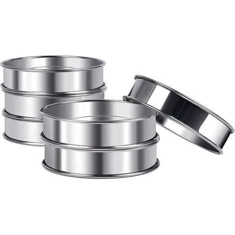Lot de 6 cercles à dessert ronds, grands formats, pour muffins et pâtisserie
