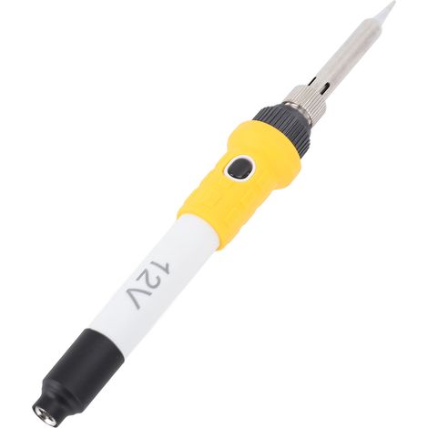 Fer à souder électrique portable blanc 12V CC manche silicone isolé avec pince voiture pour réparation DIY collecteur USB (1/5)