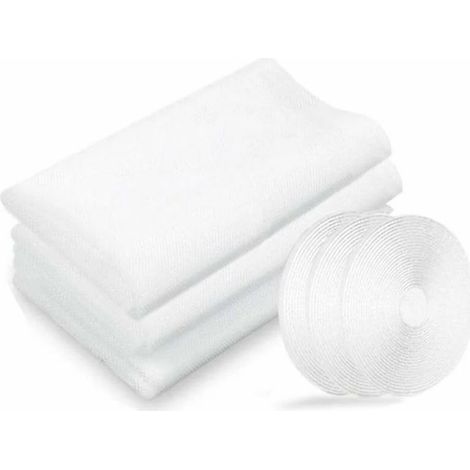 (Blanc) Lot de 3 moustiquaires de protection de fenêtre 130 cm x 150 cm, moustiquaires de fenêtre (1/5)