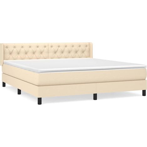 Maison Exclusive - Boxspringbett mit Matratze Creme 160x200 cm St (1/5)