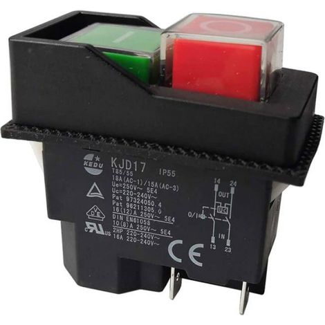 Interrupteur - Bouton-poussoir solénoïde - KJD17 220 V 4 broches (1/4)