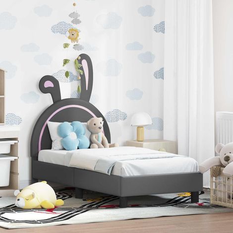 Estructura de cama para niños pequeños con cabecera Gris Claro