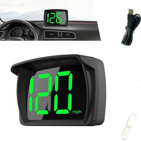 Compteur de vitesse numérique GPS pour voiture (MPH) Compteur numérique Plug & Play avec affichage tête haute, Écran LED à grands (1/5)