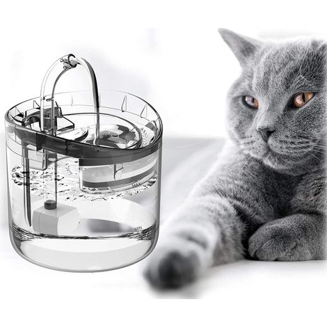 Fontaine à eau automatique de 1,8 L pour chiens et chats avec 2 modes intelligents, pompe électrique et veilleuse LED.-AquaForge (1/5)