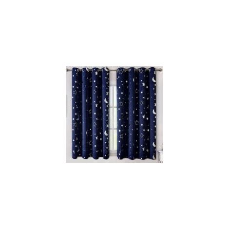 Sternenvorhänge, 2 Panneaux pour les petites Kinderzimmerfenster, raumverdunkelnder Fenstervorhang avec Weltraummotiv, Kindervorhänge pour la Chambre à coucher de les garçons de bébé (1/4)